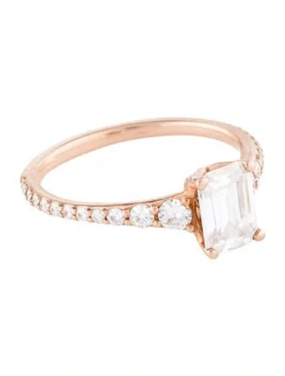 Pre-owned Charles & Colvard 14k Synthetic Moissanite Cocktail Ring In Multi