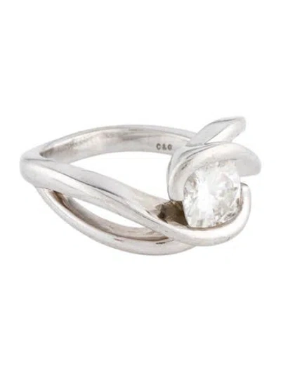 Pre-owned Charles & Colvard 14k Synthetic Moissanite Cocktail Ring In Multi