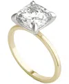 Charles & Colvard Moissanite Classic Basket Solitaire Engagement Ring (3 Ct. T.w.) In Two-tone 14k Gold In 14k Two Tone