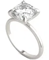 Charles & Colvard Moissanite Classic Basket Solitaire Engagement Ring (3 Ct. T.w.) In Two-tone 14k Gold In 14k White Gold