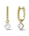 Charles & Colvard Moissanite Beaded Drop Earrings 1 Ct. T.w. Diamond Equivalent In 14k Gold In Gold