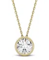 Charles & Colvard Moissanite Bezel Solitaire Pendant (1 Ct. T.w. Diamond Equivalent) In 14k White Or Yellow Gold In Gold