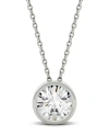 Charles & Colvard Moissanite Bezel Solitaire Pendant (1 Ct. T.w. Diamond Equivalent) In 14k White Or Yellow Gold In White Gold