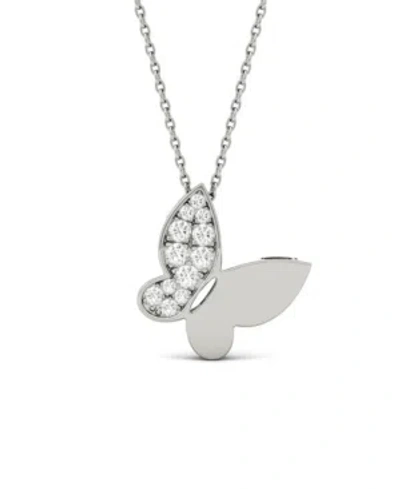 Charles & Colvard Moissanite Butterfly Pendant 1/6 Ct. T.w. Diamond Equivalent In 14k White Or Yellow Gold In White Gold
