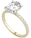 Charles & Colvard Moissanite Classic Basket Solitaire Engagement Ring (2-1/2 Ct. T.w.) In Two-tone 14k Gold In 14k Two Tone
