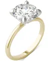 Charles & Colvard Moissanite Classic Basket Solitaire Engagement Ring (3 Ct. T.w.) In Two-tone 14k Gold In 14k Two Tone