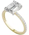 Charles & Colvard Moissanite Classic Basket Solitaire Engagement Ring (3 Ct. T.w.) In Two-tone 14k Gold In 14k Two Tone