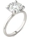 Charles & Colvard Moissanite Classic Basket Solitaire Engagement Ring (3 Ct. T.w.) In Two-tone 14k Gold In 14k White Gold
