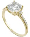 Charles & Colvard Moissanite Cushion Accented Engagement Ring (1-3/4 Ct. T.w.) In 14k Yellow Gold In 14k Gold