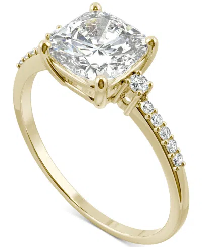 Charles & Colvard Moissanite Cushion Accented Engagement Ring (1-3/4 Ct. T.w.) In 14k Yellow Gold In 14k Gold