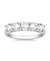 Charles & Colvard Moissanite Five Stone Band 1-1/6 Ct. T.w. Diamond Equivalent In 14k White Gold In White Gold