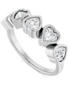 Charles & Colvard Moissanite Hearts Ring (1-1/4 Ct. T.w) In Sterling Silver In Sterling Silver