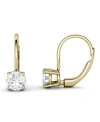 Charles & Colvard Moissanite Leverback Earrings (2 Ct. T.w. Diamond Equivalent) In 14k White Or Yellow Gold In Yellow Gold