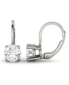 Charles & Colvard Moissanite Leverback Earrings (2 Ct. T.w. Diamond Equivalent) In 14k White Or Yellow Gold In White Gold