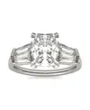 Charles & Colvard Moissanite Radiant Cut Engagement Ring (3-7/8 Carat Total Weight Diamond Equivalent) In 14k White Go In White Gold