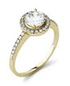 Charles & Colvard Moissanite Round Halo Ring (1-1/3 Ct. T.w. Diamond Equivalent) In 14k Gold Or White Gold Or Rose Gol In Gold