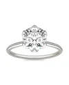 Charles & Colvard Moissanite Round Solitaire Ring (1-9/10 Carat Total Weight Diamond Equivalent) In 14k White Gold In White Gold