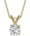 Charles & Colvard Moissanite Solitaire 18" Pendant Necklace (1/2 Ct. T.w. Dew) In Gold