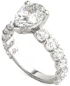 Charles & Colvard Moissanite Solitaire & Trellis-set Side Stone Ring (3-1/2 Ct. T.w.) In 14k White Gold In 14k White Gold