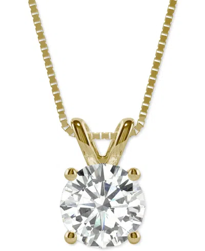 Charles & Colvard Moissanite Solitaire Pendant (1-9/10 Ct. T.w. Diamond Equivalent) In 14k White Gold Or 14k Yellow Go