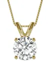 Charles & Colvard Moissanite Solitaire Pendant (3-1/10 Ct. T.w. Diamond Equivalent) In 14k White Gold And 14k Yellow G In Gold