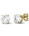 Charles & Colvard Moissanite Stud Earrings (2 Ct. T.w. Diamond Equivalent) In 14k White Or Yellow Gold In Gold
