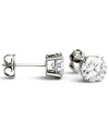 Charles & Colvard Moissanite Stud Earrings (2 Ct. T.w. Diamond Equivalent) In 14k White Or Yellow Gold In White Gold