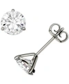 Charles & Colvard Moissanite Three Prong Stud Earrings (1-5/8 Ct. T.w. Dew) In 14k White Gold In White Gold