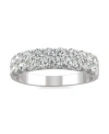 Charles & Colvard Moissanite Two Row Band 1 Ct. T.w. Diamond Equivalent In 14k White Gold In White Gold