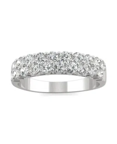 Charles & Colvard Moissanite Two Row Band 1 Ct. T.w. Diamond Equivalent In 14k White Gold