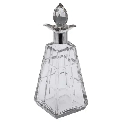 Pre-owned Charles & George Asprey Antique 20thc English Solid Silver & Cut Glass Decanter By Asprey, London C.1911