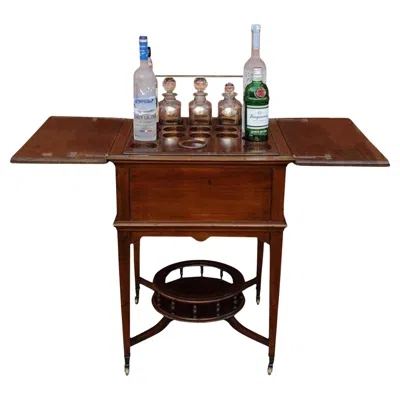 Pre-owned Charles & George Asprey Asprey & Co. London 1920s Mahogany Pop Up Dry Bar Drinks Cabinet And Decanters In Brown