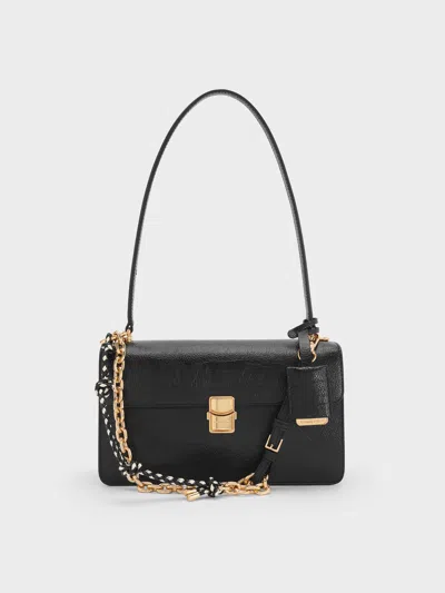 Charles & Keith - Acelynn Rope-chain Shoulder Bag In Black