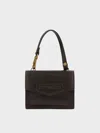 Charles & Keith - Adelie Envelope Card Holder In Dark Moss