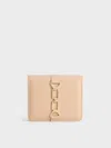 Charles & Keith - Agatha Chain-accent Card Holder In Beige