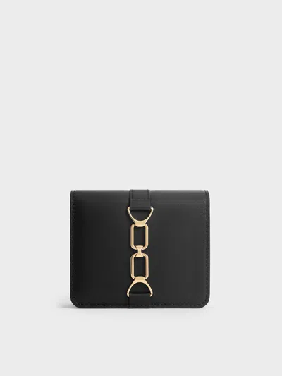 Charles & Keith - Agatha Chain-accent Card Holder In Black
