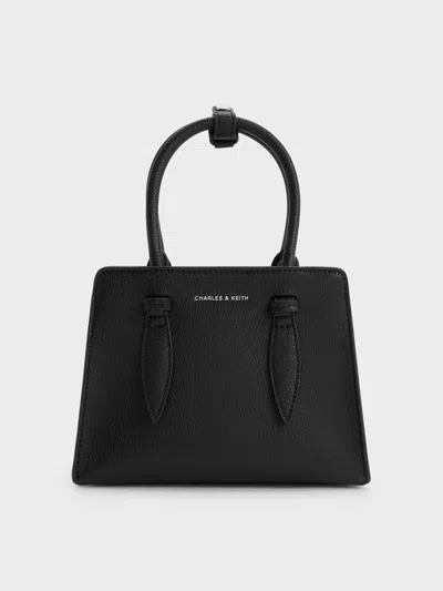 Charles & Keith - Allyn Structured Trapeze Tote Bag In Black