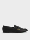 Charles & Keith - Almond-toe Flat Loafers In Black