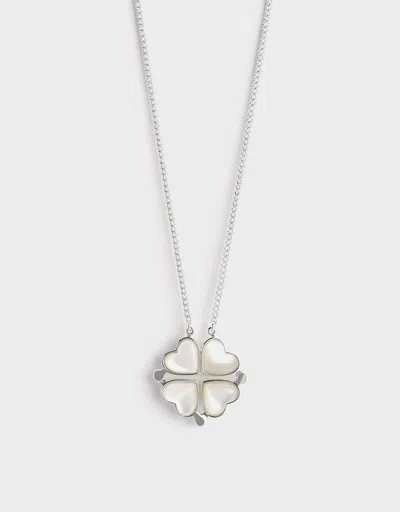 Charles & Keith - Annalise Clover Heart Necklace In Silver