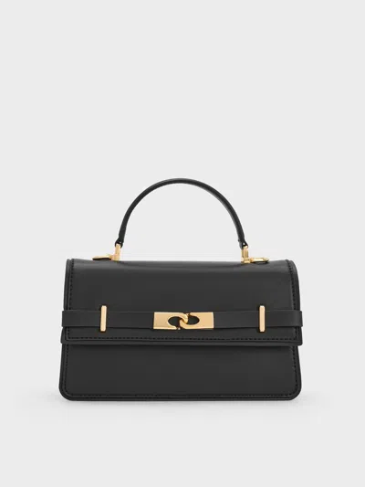 Charles & Keith - Arlet Belted Top Handle Bag In Black