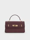 Charles & Keith - Arlet Belted Top Handle Bag In Red