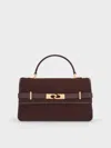 Charles & Keith - Arlet Recycled Suede Belted Top Handle Bag In Brown