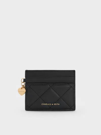 Charles & Keith - Arrietty Quilted Card Holder In Black