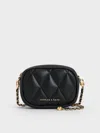 Charles & Keith - Arwen Quilted Mini Bag In Black