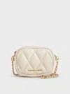 Charles & Keith - Arwen Quilted Mini Bag In Cream