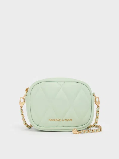 Charles & Keith - Arwen Quilted Mini Bag In Green