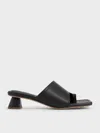 Charles & Keith - Asymmetric Square-toe Toe-ring Sandals In Black