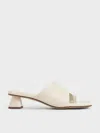 Charles & Keith - Asymmetric Square-toe Toe-ring Sandals In White