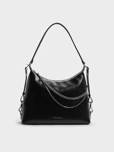 Charles & Keith - Atwood Chain Hobo Bag In Black