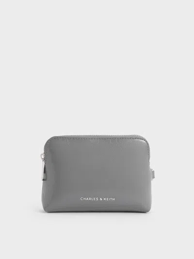 Charles & Keith - Atwood Crinkle-effect Chain-handle Pouch In Grey